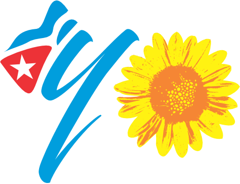 Logotipo de Cubanayo.com con girasol y bandera